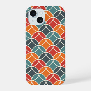 Coque iPhone 15 Motif de style moderne du milieu du siècle coloré