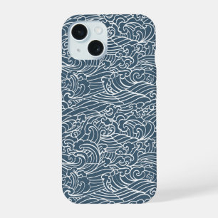 Coque iPhone 15 Motif de style vague japonaise