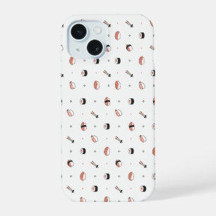 Coque iPhone 15 Motif de sushi Kawaii minimaliste Nourriture japon