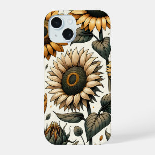 Coque iPhone 15 Motif de tournesol vibrant