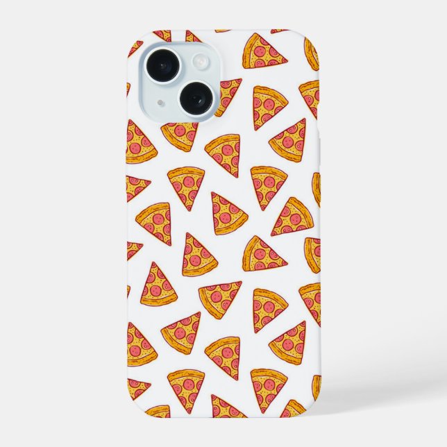 Coque iPhone 15 Motif de tranche Pizza Fun (Verso)