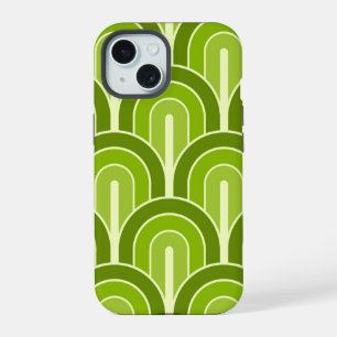 Coque iPhone 15 Motif de ventilateur géométrique rétro dégradé