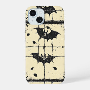 Coque iPhone 15 Motif de vol de chauve-souris Halloween vintage