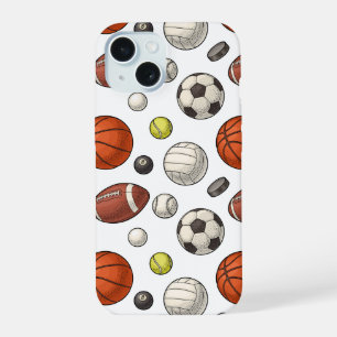 Coque iPhone 15 Motif d'équipements sportifs