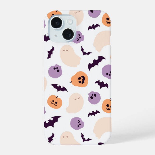 Coque iPhone 15 Motif d'Halloween pour enfants amusants (Verso)