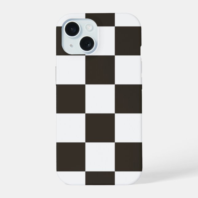 Coque iPhone 15 motif d'indicateur À damiers (Verso)