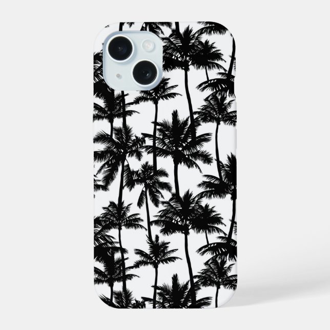 Coque iPhone 15 Motif d'ombre Palm Tree (Verso)