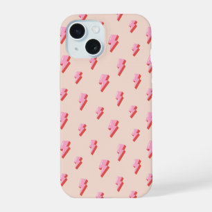 Coque iPhone 15 Motif éclair rose