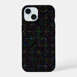 Coque iPhone 15 Motif électronique de codage technique coloré