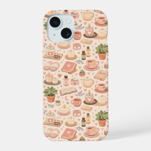 Coque iPhone 15 Motif esthétique de soins personnels