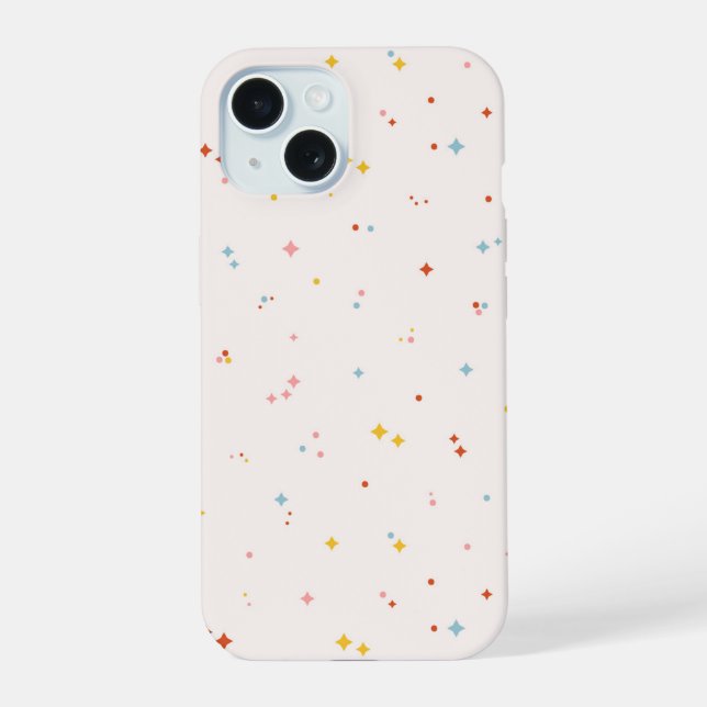 Coque iPhone 15 Motif étoile pastel (Verso)