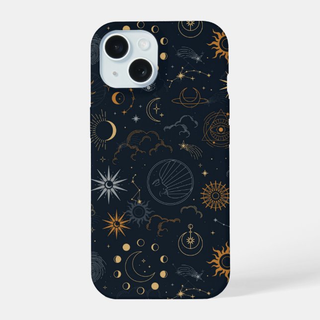 Coque iPhone 15 Motif Étoiles & Planètes (Verso)