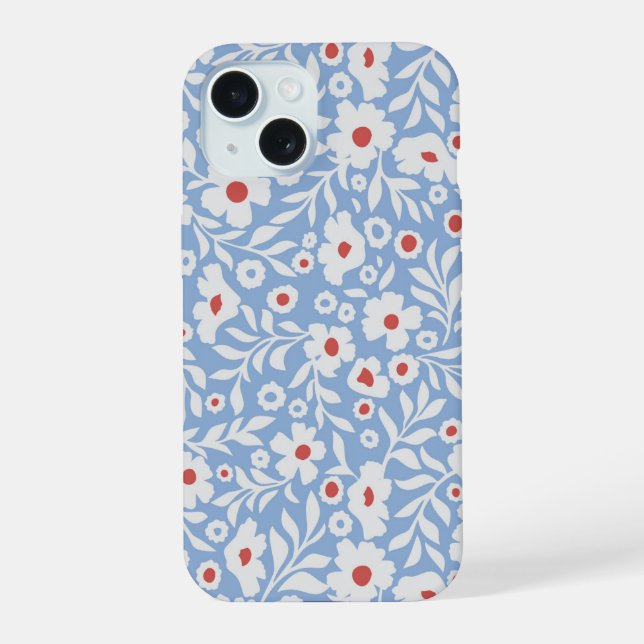 Coque iPhone 15 Motif floral du bois (Verso)