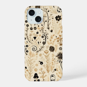 Coque iPhone 15 Motif floral sans couture dessiné à la main