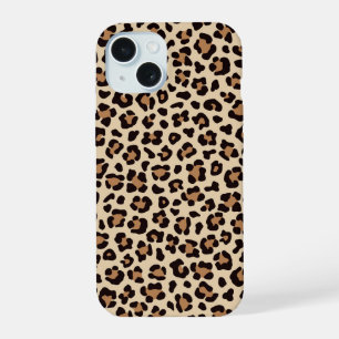 Coque iPhone 15 Motif fourrure peau de léopard