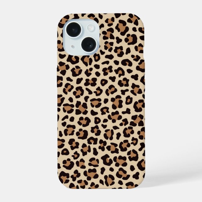 Coque iPhone 15 Motif fourrure peau de léopard (Verso)