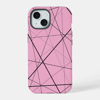 Coque iPhone 15 Motif géométrique noir et blanc