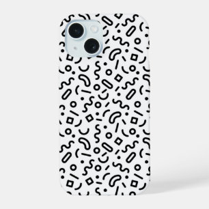 Coque iPhone 15 Motif Gribouillé Rétro