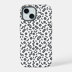 Coque iPhone 15 Motif Gribouillé Rétro
