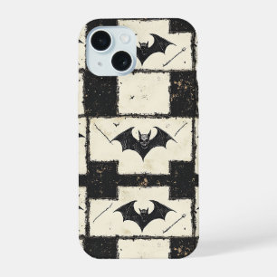 Coque iPhone 15 Motif Halloween Grunge Chauve-Souris Gothique