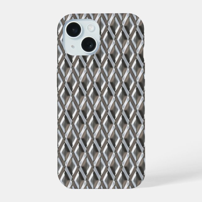 Coque iPhone 15 Motif Harlequin Chrome de Style Diner (Verso)