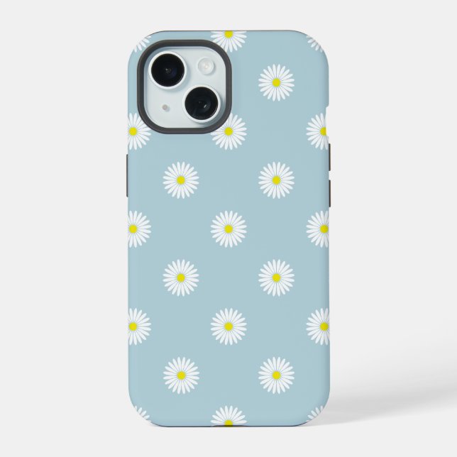 Coque iPhone 15 Motif illustratif sur bleu pâle (Verso)