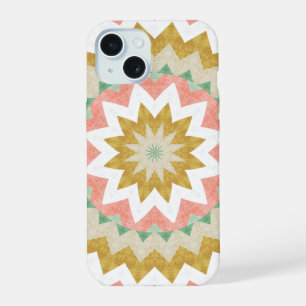 Coque iPhone 15 Motif Mandala Bohème Géométrique en Éclats