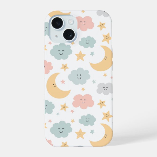 Coque iPhone 15 Motif mignon dans le ciel (Verso)