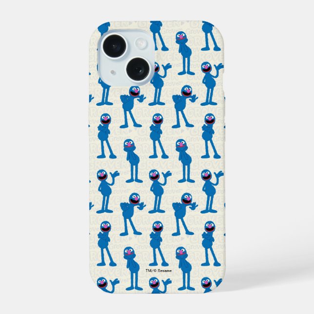 Coque iPhone 15 Motif mignon de Grover (Verso)