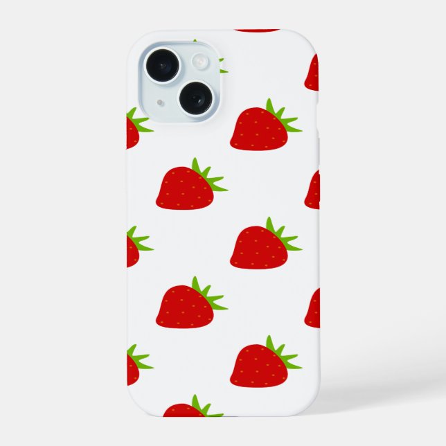 Coque iPhone 15 Motif mûre fraise | (Verso)