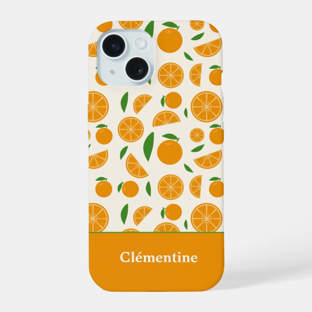 Coque iPhone 15 Motif orange (Verso)