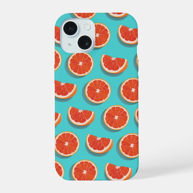 Coque iPhone 15 Motif orange juteux doux (Verso)