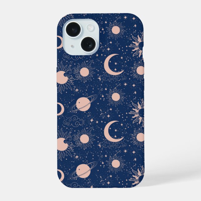 Coque iPhone 15 Motif Planètes & Étoiles (Verso)