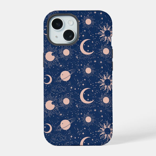 Coque iPhone 15 Motif Planètes & Étoiles (Verso)