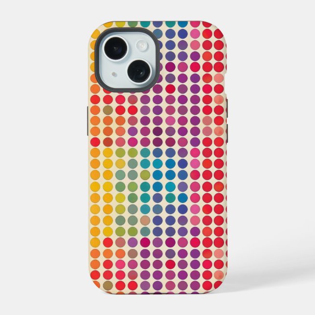 Coque iPhone 15 Motif Rainbow Dot Abstrait (Verso)