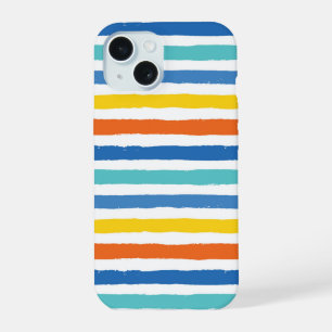 Coque iPhone 15 Motif rayé lumineux de plage