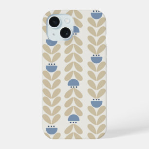 Coque iPhone 15 Motif rayure florale laurier nordique
