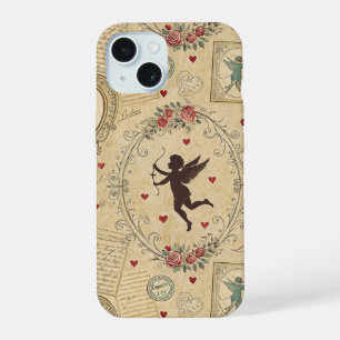 Coque iPhone 15 Motif romantique de Cupidon vintage (1)