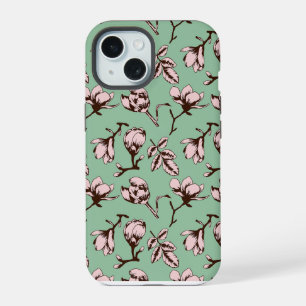 Coque iPhone 15 Motif sans couture avec bourgeons floraux des arbr