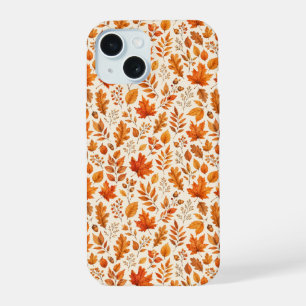 Coque iPhone 15 Motif sans couture de feuilles d'automne chaudes