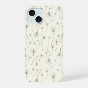 Coque iPhone 15 Motif sans couture de fleurs de pissenlit à l'aqua