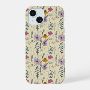 Coque iPhone 15 Motif sans couture de fleurs sauvages fantaisistes