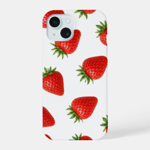 Coque iPhone 15 Motif sans couture de fraises Mignon fruit rouge 