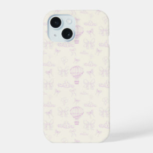 Coque iPhone 15 Motif sans couture de toile de ballon à air chaud