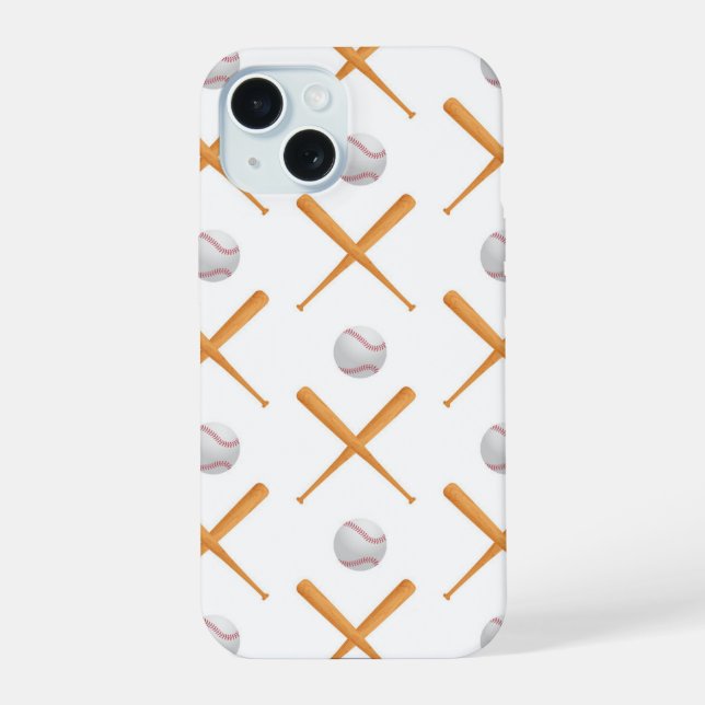 Coque iPhone 15 Motif sportif de baseball Batup (Verso)