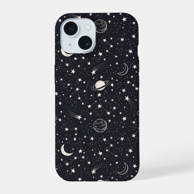 Coque iPhone 15 Motif Stars & Planètes (Verso)