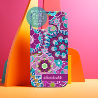 Motif tendance rétro Floral - bloc de nom personna