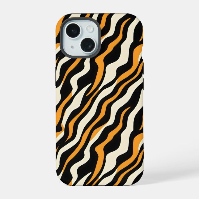 Coque iPhone 15 Motif Tiger Stipes (Verso)