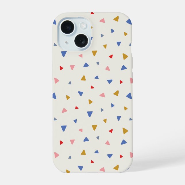 Coque iPhone 15 Motif triangle jeté à la main (Verso)