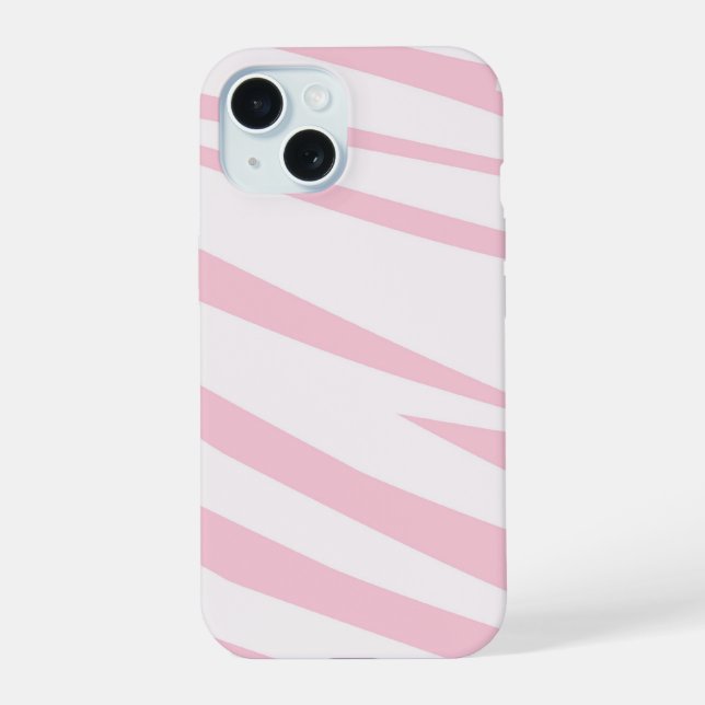 Coque iPhone 15 Motif Zèbre Rose Clair (Verso)